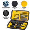 Picture of Glamne Manicure Set Nail Clippers Kit Professional Stainless Steel Nail Care Tools with Leather Travel Case 10 in 1 Yellow