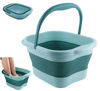 Picture of DoroSun Collapsible Foot Bath Soak Tub with Handle, Plastic Foldable Feet Spa Soaking Basin Bucket with Massager Acupoint for Washing, Pedicure Foot Care Bathtub Bowl Tools for Pain Relief, Green