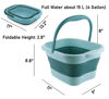 Picture of DoroSun Collapsible Foot Bath Soak Tub with Handle, Plastic Foldable Feet Spa Soaking Basin Bucket with Massager Acupoint for Washing, Pedicure Foot Care Bathtub Bowl Tools for Pain Relief, Green