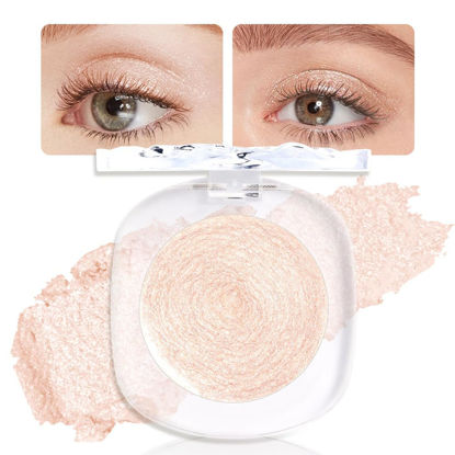 Picture of Eye shadow low saturation delicate long-lasting eye shadow palette, Monochrome Glittler Eyeshadow, pressed glitter eyeshadow, Glittle Pressed Powder Single Vegan Eyeshadow, (05 Glittle Light Brown)