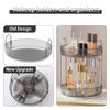 Picture of shuang qing 360° Rotating Makeup Organizer, High-Capacity Bathroom Countertop Vanity Organizers, 2 Tier Spinning Skincare Storage, for Perfume/Cosmetic/Makeup Brushes/Lotion（Grey）