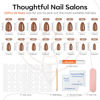 Picture of Modelones 32Pcs Fall Press on Nails Almond, Upgrade Short Chrome Brown Fake Nails, Reusable Nail Kit with Nail Glue Adhesive Tabs Mini Nail File, Nails Press Ons 16 Sizes