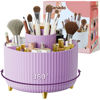 Picture of 360° Rotate Makeup Brush Holder Organizer, Makeup Organizers Countertop, Makeup organization and Skincare Storage for Vanity, Desktop, Bathroom (Purple)