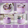 Picture of 360° Rotate Makeup Brush Holder Organizer, Makeup Organizers Countertop, Makeup organization and Skincare Storage for Vanity, Desktop, Bathroom (Purple)
