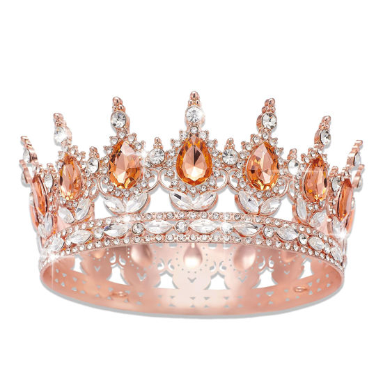 Picture of Queen Crown Rhinestone Wedding Crowns and Tiaras for Women Costume Party Hair Accessories Princess Birthday Crown Crystal Bridal Crown