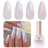 Picture of AZUREBEAUTY Vegan Glitter Pearl Nail Polish,Shine White Quick Dry, Natural Lustrous Enamel for DIY Manicure & Pedicure