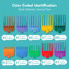Picture of 10 Professional Hair Clipper Guards Cutting Guides Fits for Most Wahl Clippers with Organizer, Color Coded Clipper Combs Replacement - 1/16" to 1"