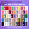 Picture of JODSONE 60 Bottles of Gel Nail Polish Kit with U V Light 55 Kinds of Gorgeous and Charming Gel Polish Kit 5 Pieces Soak off Glossy Matte Top Coat Base Coat Gel Polish Set