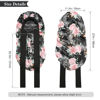 Picture of AWAYTR Long Satin Bonnet for Women - Double Layer Elastic Silk Bonnet for Braids Hair Sleeping Cap with Tie Band (Flower B)