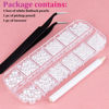 Picture of Belleboost Flat Back Pearls Kits 1 Box of Flatback White Half Round Pearls with Pickup Pencil and Tweezer for Home DIY and Professional Nail Art, Face Makeup and Craft
