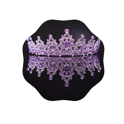 Picture of Kamirola - Queen Crowns and Tiaras Princess Crowns for Women and Girls Crystal Headbands for Bridal, Princess for Wedding and Party（01） (PURPLE & SILVER)