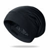 Picture of OLESILK Silk Bonnet for Men, 100% Mulberry Mens Bonnet, Dreadlock Cap for Curly Hair, Silk Hair Bonnet for Sleeping, Silk Hair Wrap for Sleeping, Black