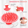 Picture of Meartchy Silicone Scalp Massager Shampoo Brush, Scalp Brush for Hair Growth & Dandruff Removal, Hair Scrubber Scalp Stimulator Exfoliator Brush with Soft Bristles for Wet Dry Scalp Care (Rose Red)