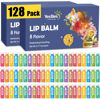 Picture of YesBes 128 Pack Lip Balm, Natural Lip Balm Bulk with Vitamin E and Coconut Oil, Moisturizing Lip Balm for Dry Cracked Lips, Lip Balm for Stocking Stuffers - 8 Flavors