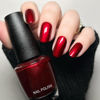 Picture of COSMOO Wine Red Nail Polish, 12ml Burgundy Red Quick Dry Nail Lacquer, Super Lustrous Nail Enamel Polish, Dark Red Shimmer Iridescent Ultrachrome Nail Art Varnish, 0.41 fl oz
