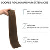 Picture of DOORES Clip in Hair Extensions, Chocolate Brown 16 Inch 110g 7pcs, Hair Extensions Seamless Clip in Extensions Remy Human Hair Straight Clip in Hair Extensions Natural Hair Invisi Edge Hair Extensions