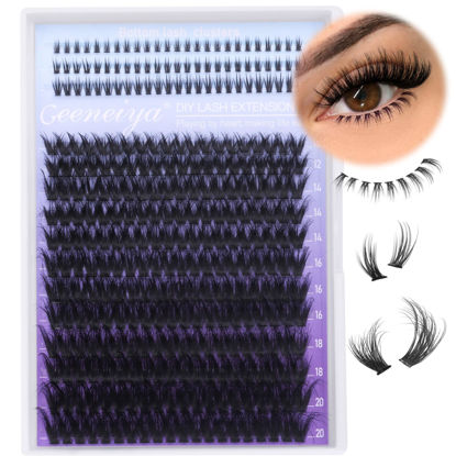 Picture of 10-20mm Fluffy Lash Clusters with Manga Bottom Lashes Extension Wispy Cluster Eyelash Extensions D Curl Individual Lashes Volume DIY Eyelashes by Geeneiya