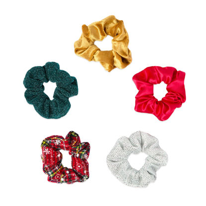 Picture of Scunci by Conair 5pk Christmas Scrunchie Star Gift Box - hair accessories for teen girls and women - teen girl gifts trendy stuff - hair ties - scrunchies - Assorted Colors