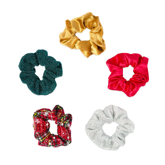 Picture of Scunci by Conair 5pk Christmas Scrunchie Star Gift Box - hair accessories for teen girls and women - teen girl gifts trendy stuff - hair ties - scrunchies - Assorted Colors