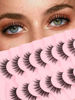 Picture of False Lashes Wispy Eyelashes Natural Look 15MM Fake Eyelashes 0.1MM Thin Band Strip Lashes Lightweight False Eyelashes 3D Volume Fluffy Eye Lashes C Curl Soft Lashes Pack Siligli 7 Pair