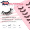 Picture of False Lashes Wispy Eyelashes Natural Look 15MM Fake Eyelashes 0.1MM Thin Band Strip Lashes Lightweight False Eyelashes 3D Volume Fluffy Eye Lashes C Curl Soft Lashes Pack Siligli 7 Pair