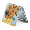 Picture of OMIRO 1X/3X Magnifying Mirror, Unique Painting Compact Mirror with Classical PU Leather (Sunflowers)