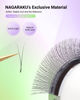 Picture of NAGARAKU Y Eyelash Extensions Supplies 2D Y Lash Easy Fan Russian Volume Crisscross Eyelashes Handwoven Y Shaped Mesh Wispy Clusters 12 Rows Eye Lashes Matte Black - 0.07D 14mm