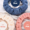 Picture of Chuangdi 3 Pieces Spa Headband for Women Facial Makeup Headband Soft Terry Cloth Hairband for Washing Face Mask Spa Shower Gifts(Dark Pink, Dark Blue, Milky-White)