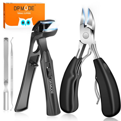 Picture of Toenail Clippers for Thick Nails for Seniors, Angled Head Ergonomic Nail Clippers for Men with Catcher, Wide Jaw Opening Heavy Duty Large Toe Nail Clippers for Thick Ingrown Nails