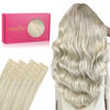 Picture of WENNALIFE Tape in Hair Extensions Human Hair, 20pcs 60g 26 inch Ash Blonde Highlighted Platinum Blonde Remy Hair Extensions Straight Human Hair Tape in Extensions Skin Weft Tape Extensions Human Hair
