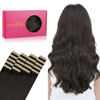 Picture of WENNALIFE Tape in Hair Extensions Human Hair, 20pcs 60g 26 inch Dark Brown Remy Hair Extensions Straight Human Hair Tape in Extensions Skin Weft Tape Extensions Human Hair