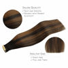 Picture of WENNALIFE Tape in Hair Extensions Human Hair, 20pcs 60g 26 inch Balayage Natural Black to Chestnut Brown Remy Hair Extensions Straight Human Hair Tape in Extensions Skin Weft Tape Extensions