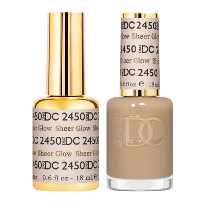 Picture of DND DC Gel Polish Set, Sheer Collection, UV/LED Gel Polish and Air Dry Nail Lacquer, Matching Chip-Free Polish Duo, 2450 Sheer Glow, 0.5 Fl Oz