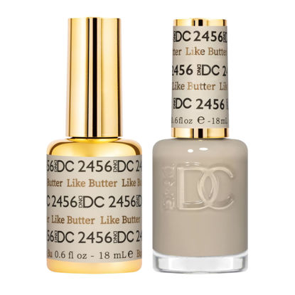 Picture of DND DC Gel Polish Set, Sheer Collection, UV/LED Gel Polish and Air Dry Nail Lacquer, Matching Chip-Free Polish Duo, 2456 Like Butter, 0.5 Fl Oz