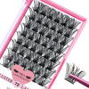 Picture of Lash Clusters, 72 Pcs Individual Cluster Lashes DIY Lash Extension 18mm Eyelash Clusters Volume Wispy Lashes Super Thin Band Reusable Soft & Comfortable (Volume, D-18mm)