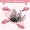 Picture of Lash Clusters, 72 Pcs Individual Cluster Lashes DIY Lash Extension 18mm Eyelash Clusters Volume Wispy Lashes Super Thin Band Reusable Soft & Comfortable (Volume, D-18mm)