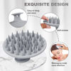 Picture of Meartchy Silicone Scalp Massager Shampoo Brush, Scalp Brush for Hair Growth & Dandruff Removal, Hair Scrubber Scalp Stimulator Exfoliator Brush with Soft Bristles for Wet Dry Scalp Care (Grey)