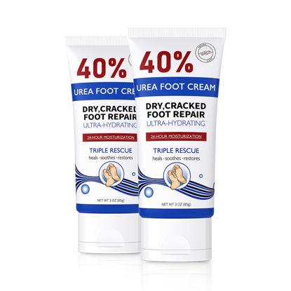Picture of OUKEYA Urea Cream 40 Percent Tube 3 Oz, Urea Foot & Hand Cream for Dry Cracked, 40 per Urea Lotion for Feet Maximum Strength