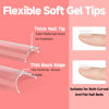 Picture of UNA GELLA 504PCS Tapered Square Nail Tips XXXL No C Curve Extra Long Straight Clear Nail Tips Half Cover 12 Sizes Gel Fake False Nails Press on for Nail Extensions Professional Nail Art Use