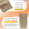 Picture of Full Shine Clip in Extensions Blonde Human Hair Highlight Clip in Hair Extensions Dark Blonde Mix Light Blonde Real Human Hair Extensions Clip ins 16 Inch 7Pcs