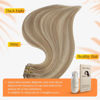 Picture of Full Shine Clip in Extensions Blonde Human Hair Highlight Clip in Hair Extensions Dark Blonde Mix Light Blonde Real Human Hair Extensions Clip ins 16 Inch 7Pcs