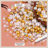 Picture of 80g Flatback Pearls and Rhinestones for Crafting, White Brown 3-10mm Resin Rhinestones and Half Pearls for Bedazzling, Nail Art and Dec with 3pcs 10ml B7000 Jewelry Glue, Tweezer and Pickup Pencil
