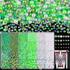 Picture of 9000PCS Flatback Pearls and Rhinestones for Crafting, Green 3-10mm Resin Rhinestones and Half Pearls for Bedazzling, Nail Art and Dec with 3pcs B7000 Jewelry Glue, Tweezer and Pickup Pencil