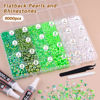 Picture of 9000PCS Flatback Pearls and Rhinestones for Crafting, Green 3-10mm Resin Rhinestones and Half Pearls for Bedazzling, Nail Art and Dec with 3pcs B7000 Jewelry Glue, Tweezer and Pickup Pencil