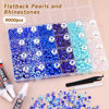 Picture of 9000PCS Flatback Pearls and Rhinestones for Crafting, Dark Blue 3-10mm Resin Rhinestones and Half Pearls for Bedazzling, Nail Art and Dec with 3pcs B7000 Jewelry Glue, Tweezer and Pickup Pencil