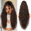 Picture of ORSUNCER Ponytail Extension Claw 26" Curly Pony Tail Clip in Claw Hair Extensions Fluffy Natural Looking Synthetic Hairpiece for Women Dark Brown