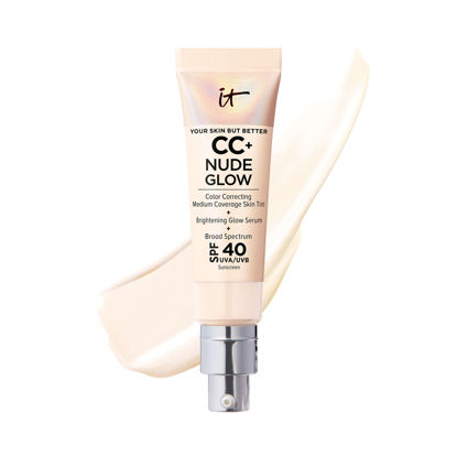 Picture of IT Cosmetics CC+ Nude Glow Lightweight Foundation + Glow Serum with SPF 40 - With Niacinamide, Hyaluronic Acid & Green Tea Extract - Fair Porcelain - 1.08 fl oz