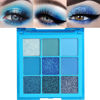 Picture of evpct 9 Colors Dark Light Royal Cobalt Blue Pearl White Glitter Shimmer Eye Shadow Makeup Palette Highly Pigmented Waterproof Matte Glitter Shimmer Daily Party Sparkling Eyeshadow Palett for Girl