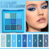 Picture of evpct 9 Colors Dark Light Royal Cobalt Blue Pearl White Glitter Shimmer Eye Shadow Makeup Palette Highly Pigmented Waterproof Matte Glitter Shimmer Daily Party Sparkling Eyeshadow Palett for Girl