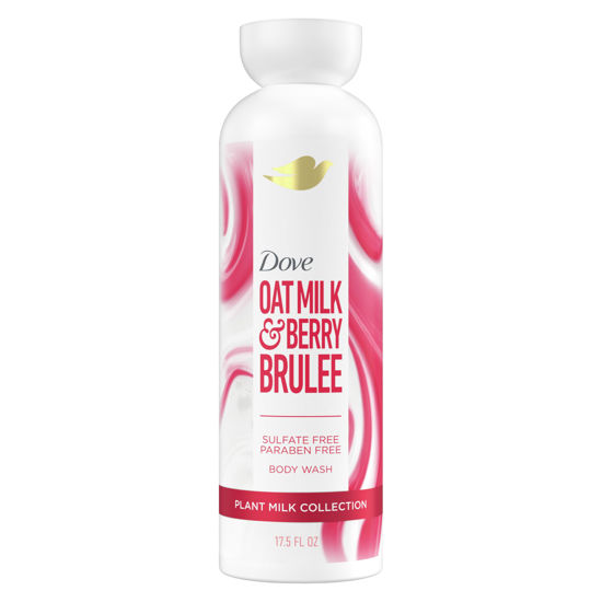 Picture of Dove Plant Milk Cleansing Body Wash Oat Milk & Berry Brulee for Moisturized Skin Gentle Cleanser, No Sulfate or Parabens, pH balanced 17.5 fl oz